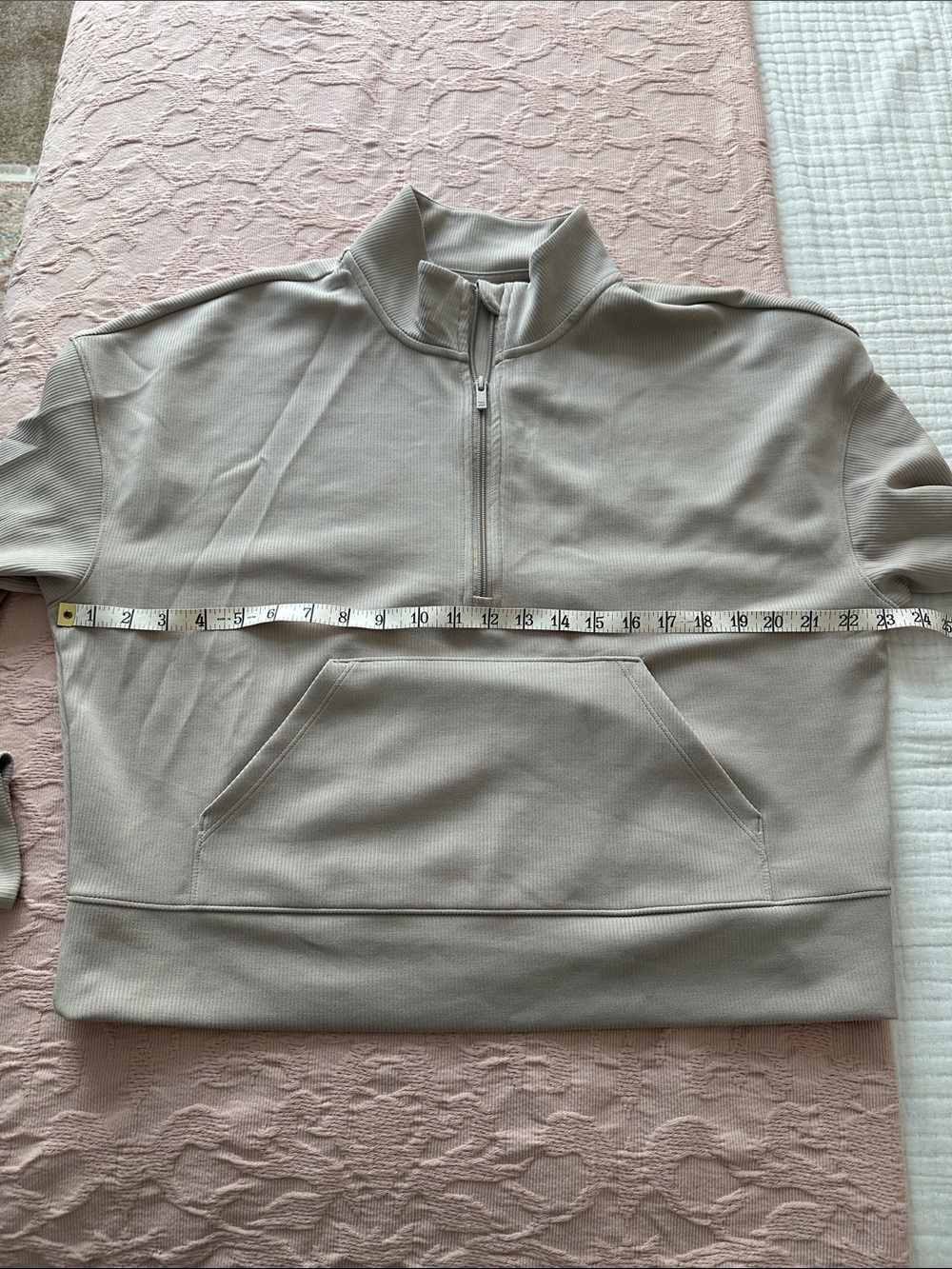All in Motion Half Zip Beige Sweatshirt - Picture 9 of 11